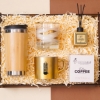 Premium Hediye Kutusu, Bambu Termos Bardak Kupa, Ortam Kokusu, Filtre Kahve
