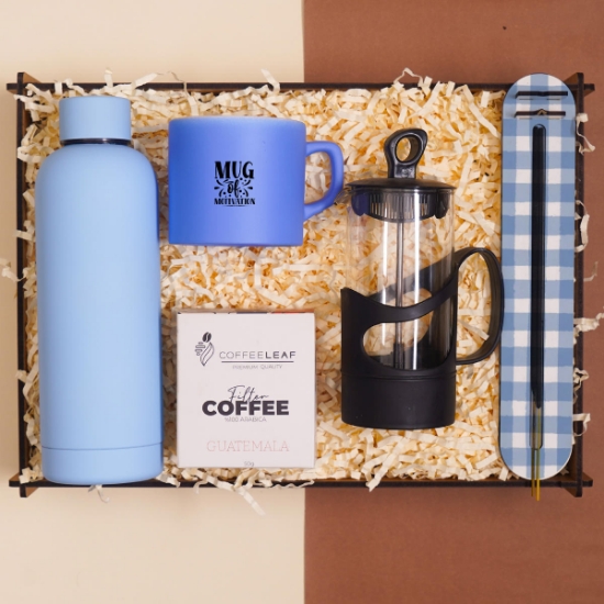 Premium Kahve & Tütsü Deneyim Kutusu | French Press, Termos ve Özenli Detaylar