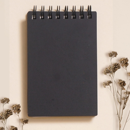 Egraf Ahşap Kapaklı Defter (Mdf) 7,5x11,5cm -  Siyah resmi