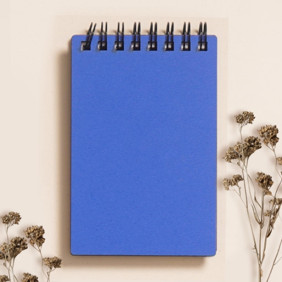 Egraf Ahşap Kapaklı Defter (Mdf) 7,5x11,5cm -  Mavi resmi