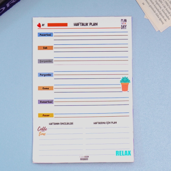 Haftalık Planlayıcı Defter 15 x 21cm 50Yp resmi