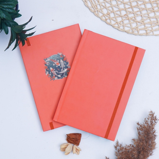 A5 Laklı Taslama Kapaklı Defter 13 x 21 cm - Turuncu