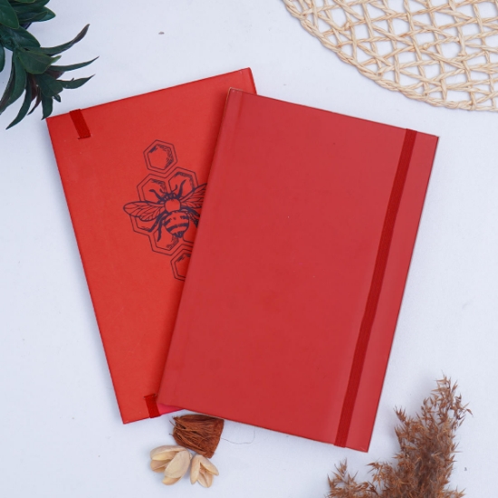 A5 Laklı Taslama Kapaklı Defter 13 x 21 cm - Kırmızı