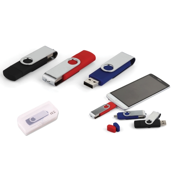 32 GB Döner Kapaklı USB Bellek OTG - Kırmızı resmi