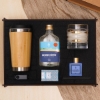 Premium - Hediye Seti & Bambu Termos Bardak, 200ml Kolonya, Yaldızlı Cam Mum, Usb Bellek,  Oda Kokusu, Kahve resmi