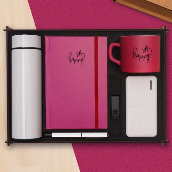 Premium Hediye Seti  & Dereceli Termos, Powerbank, USB Bellek, Defter, Kalem, Kupa Bardak resmi