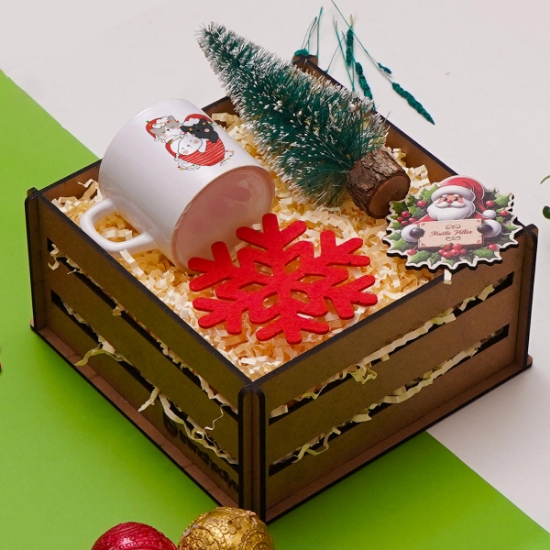 2026 Yılbaşı, Yeni Yıl Hediye Seti Fincan ve Altlığı, Çam Ağacı, Magnet