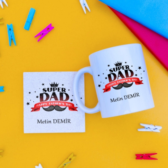 Babalar Günü Kupa Bardak ve Taş Bardak Altı 