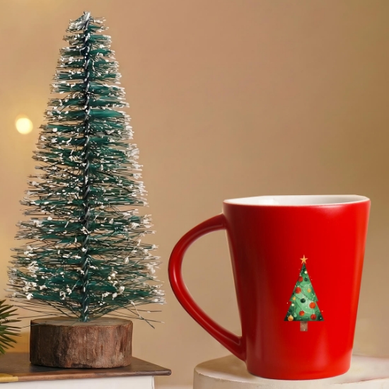 Yeni Yıl Hediyesi 2’li Set Kırmızı Kupa ve Mini Çam Ağacı resmi
