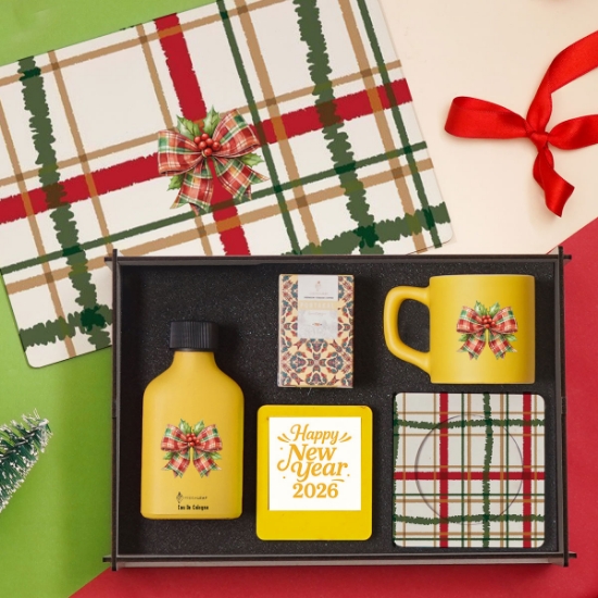 2026 Yılbaşı Hediye Seti – Kolonya, Kahve, Fincan ve Çerçeve resmi