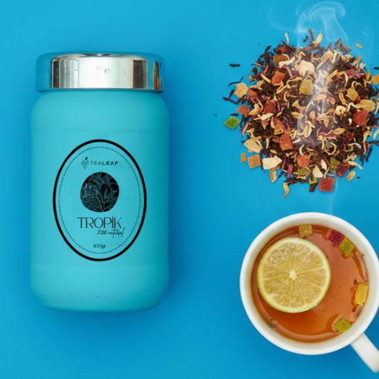 Tealeaf Cam Şişe Çay 100 gr - Tropik resmi