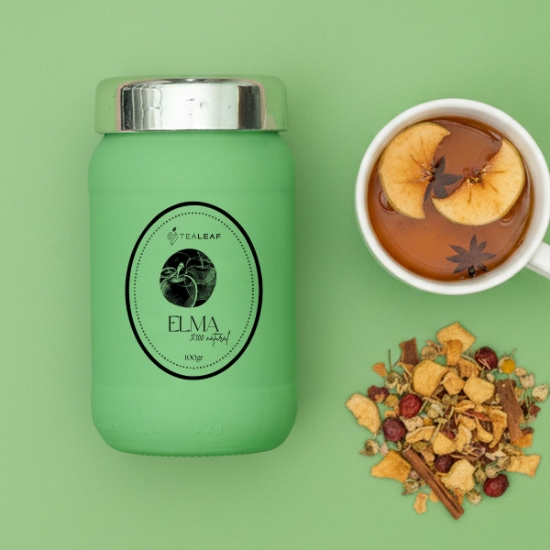 Tealeaf Cam Şişe Çay 100 gr - Elma