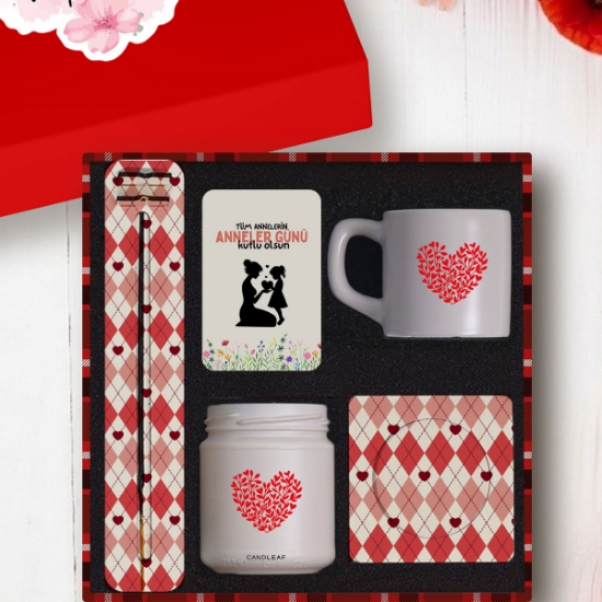 Özel Tasarım Anneler Günü Seti – Premium Hediye , Mum, Fincan, Tütsü, Magnet resmi