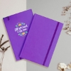 Kişiye Özel Cam Suluk, Defter Kalem Hediye Seti - Mor Premium Hediye Seti