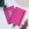 Kişiye Özel Cam Suluk, Defter Kalem Hediye Seti - Fuşya Premium Hediye Seti